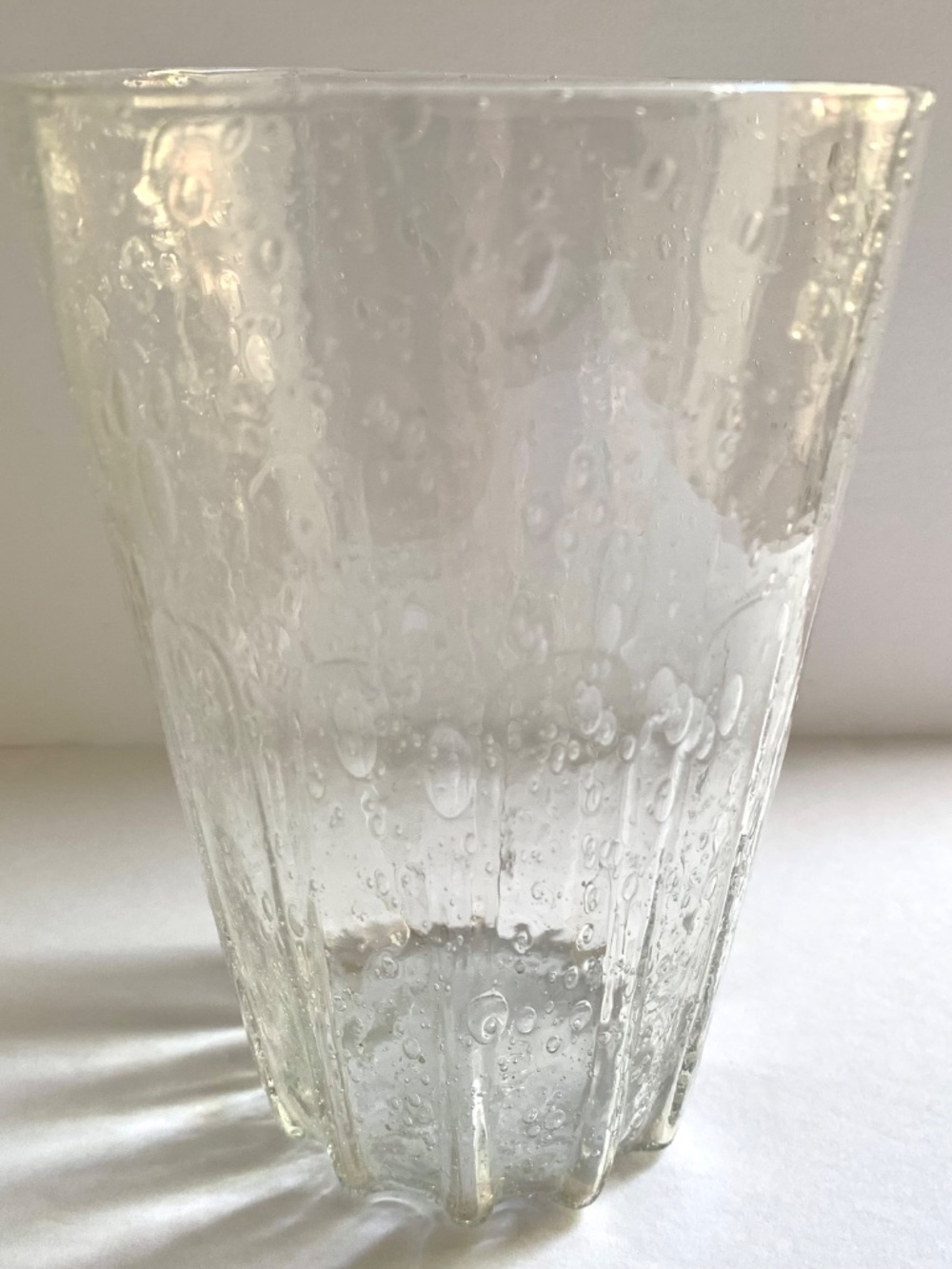 Antique 18th C American Flip Glass Bubble Vase | Pre-Revolutionary Era